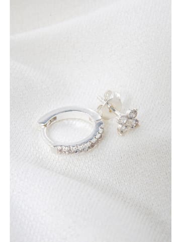 Lodie Silver 2-delige set: oorringen met edelstenen