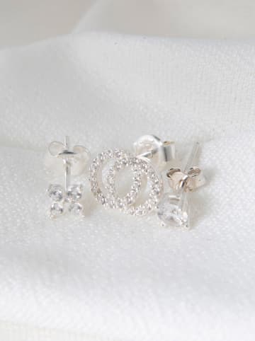 Lodie Silver Srebrne kolczyki-wkrętki (3 szt.) z cyrkoniami