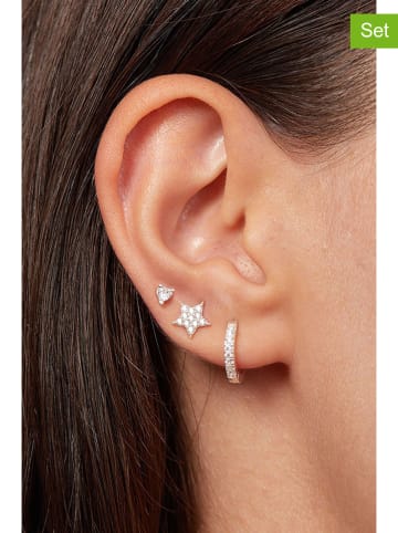 Lodie Silver 3-częściowy zestaw kolczyków z cyrkoniami