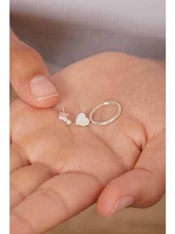 Lodie Silver 3-delige oorbelset met edelstenen