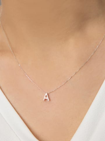Lodie Silver Zilveren ketting "A" met hanger - (L)43 cm