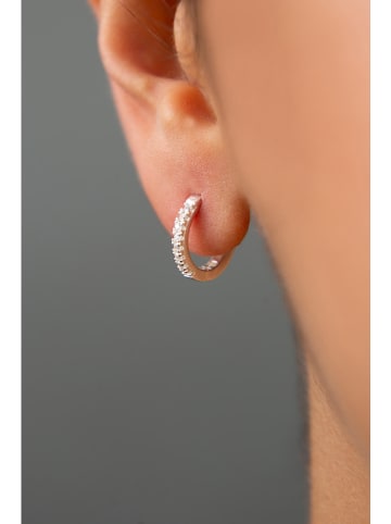 Lodie Silver Zilveren creolen met edelstenen