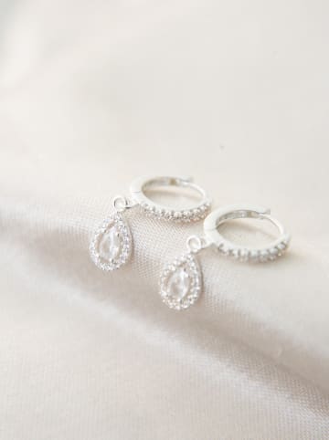 Lodie Silver Srebrne kolczyki-kreole z cyrkoniami