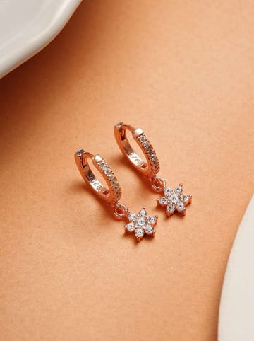 Lodie Silver Gecoate creolen met edelstenen