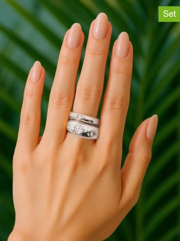 Lodie Silver Pierścionki (2 szt.) z cyrkoniami