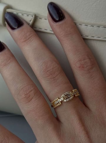 Lodie Silver Gecoate ring met edelstenen