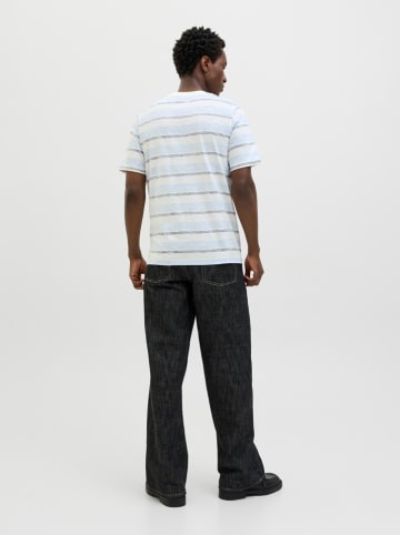 Jack & Jones Koszulka "Birk" w kolorze błękitno-białym