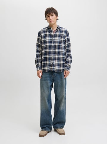 Jack & Jones Blouse "James" donkerblauw/wit
