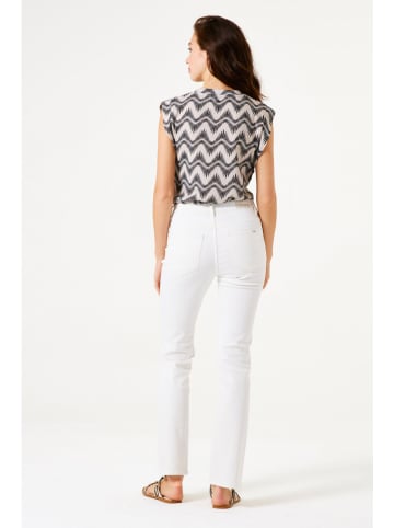 Garcia Bluse in Creme/ Schwarz