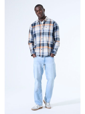 Garcia Hemd in Blau/ Apricot