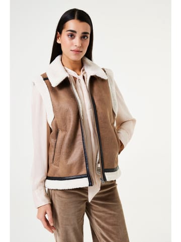 Garcia Bodywarmer lichtbruin/wit