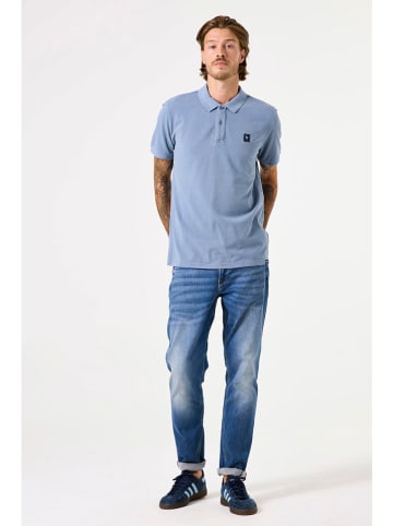 Garcia Koszulka polo w kolorze błękitnym