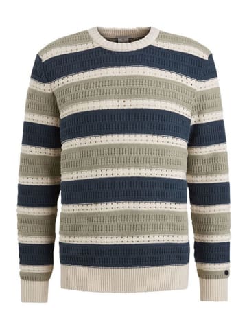 CAST IRON Pullover in Dunkelblau/ Beige