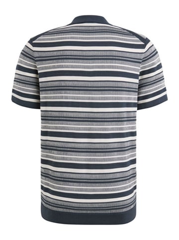 CAST IRON Poloshirt wit/donkerblauw