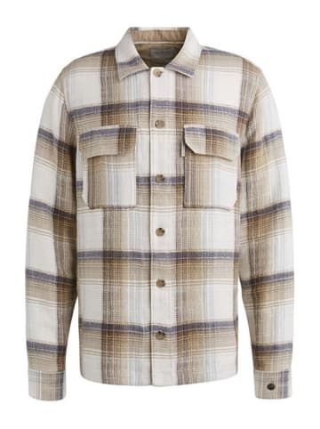 CAST IRON Hemd in Beige/ Dunkelblau