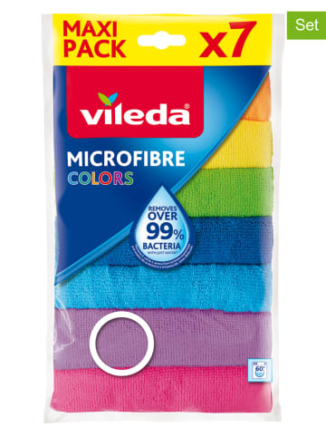 Vileda 2er-Set: Mikrofasertücher "Colors" in Bunt - 2x 7 Stück