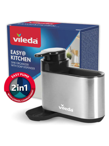 Vileda Dozownik mydła w kolorze srebrnym - 19 x 16 x 13 cm