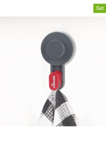 Vileda 3-delige set: wandhaken grijs - (H)11 cm