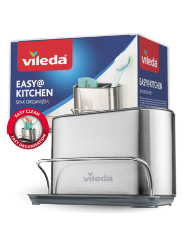 Vileda Gootsteenorganizer zilverkleurig - (B)18,5 x (H)12,5 x (D)13,2 cm