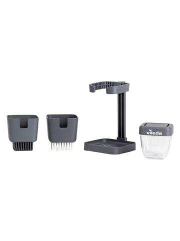 Vileda 3tlg. Set: Spülbürsten-Organizer in Schwarz