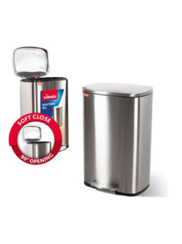Vileda Tret-Mülleimer in Silber - 50 l
