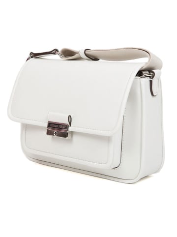 Michael Kors Skórzana torebka w kolorze białym - 23,5 x 6,5 x 5,5 cm