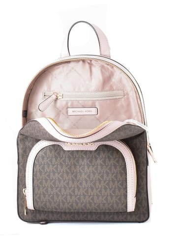 Michael Kors Skórzany plecak w kolorze czarno-jasnoróżowym - 23 x 30 x 10 cm