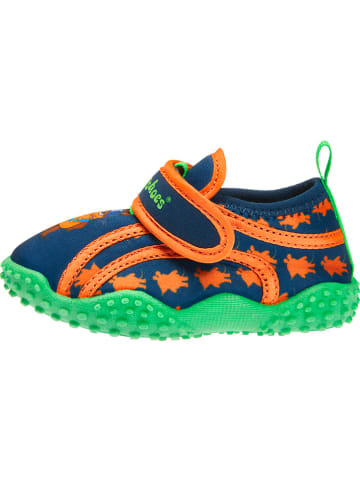 Playshoes Badeschuhe in Blau/ Orange