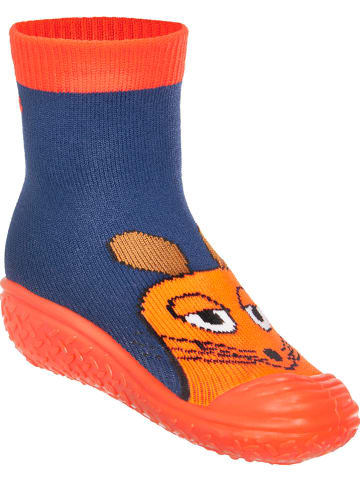 Playshoes Badeschuhe in Blau/ Orange