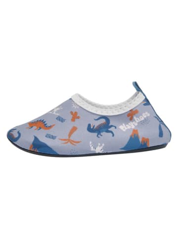 Playshoes Buty "Dino" w kolorze niebieskim do chodzenia na boso