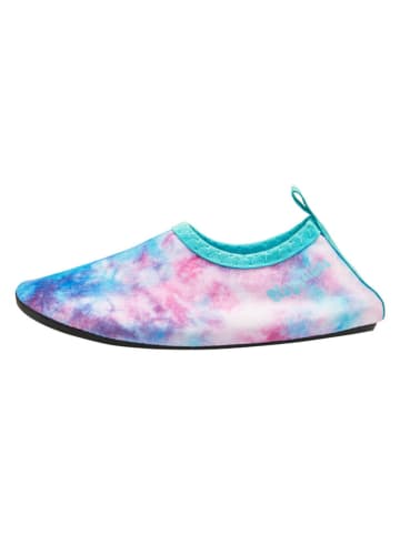 Playshoes Buty "Batik" w kolorze niebiesko-jasnoróżowym do chodzenia na boso