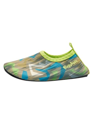 Playshoes Buty "Wave" w kolorze oliwkowo-zielonym do chodzenia na boso