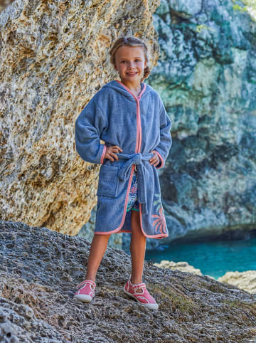 Playshoes Bademantel in Blau/ Rosa
