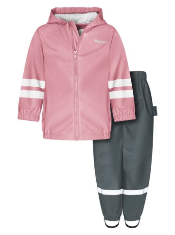 Playshoes 2tlg. Regenoutfit in Rosa/ Anthrazit