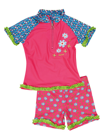 Playshoes 2-delige zwemoutfit "Bloemen" roze