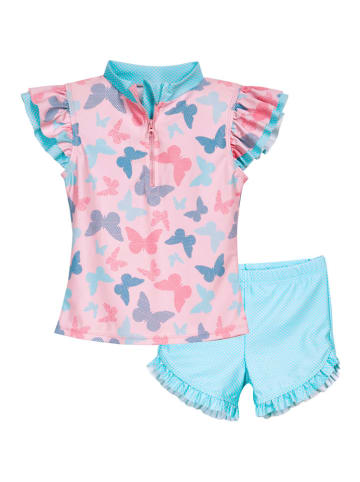 Playshoes 2tlg. Badeoutfit in Rosa/ Hellblau