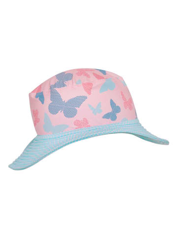 Playshoes Kapelusz przeciwsłoneczny w kolorze jasnoróżowo-turkusowym