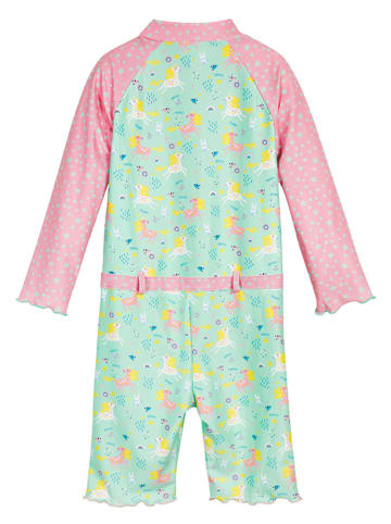 Playshoes Strój kąpielowy w kolorze miętowo-jasnoróżowym