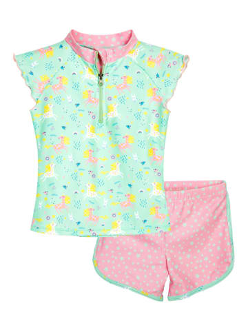 Playshoes 2tlg. Badeoutfit in Grün/ Rosa
