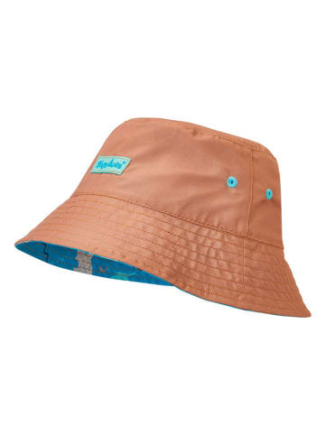 Playshoes Wende-Sonnenhut "Meerestiere" in Blau/ Hellbraun