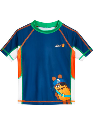 Playshoes Koszulka kąpielowa "The pirate mouse" w kolorze niebieskim ze wzorem