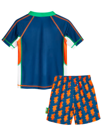 Playshoes 2-delige zwemoutfit donkerblauw/oranje