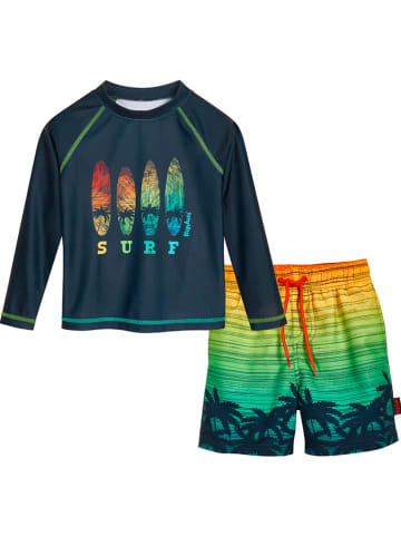 Playshoes 2-delige zwemoutfit donkerblauw/meerkleurig