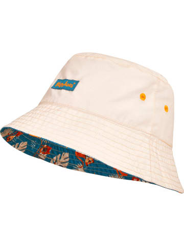 Playshoes Wende-Sonnenhut in Creme/ Blau/ Bunt