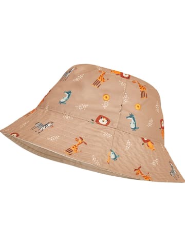 Playshoes Wende-Sonnenhut in Beige/ Hellbraun