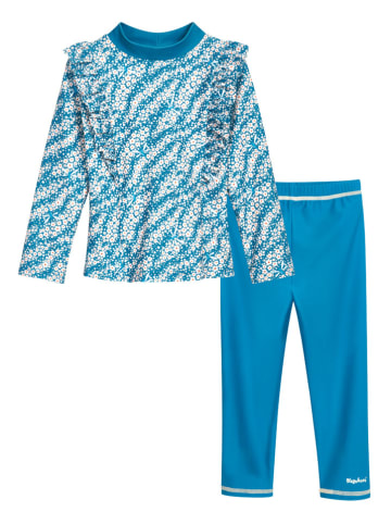 Playshoes 2-delige zwemoutfit "Surfbrett Palmen" blauw