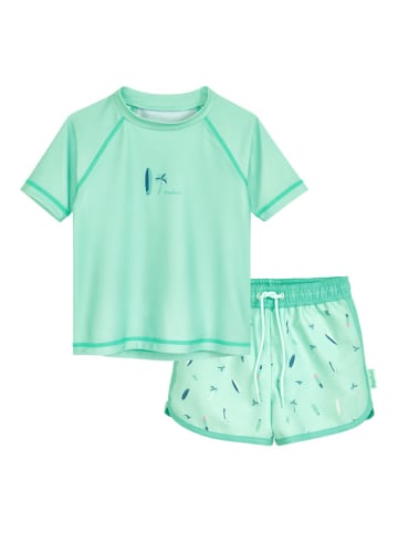 Playshoes 2tlg. Badeoutfit "Surfbrett Palmen" in Mint