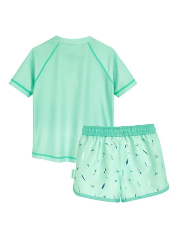 Playshoes 2tlg. Badeoutfit "Surfbrett Palmen" in Mint