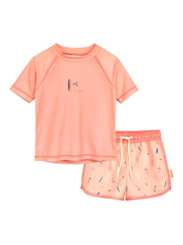 Playshoes 2tlg. Badeoutfit "Surfbrett Palmen" in Orange