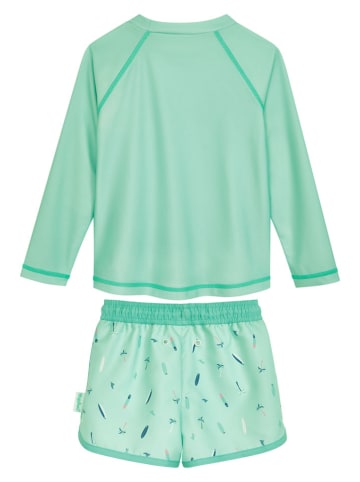 Playshoes 2-częściowy zestaw kąpielowy "Surfboard Palms" w kolorze miętowym